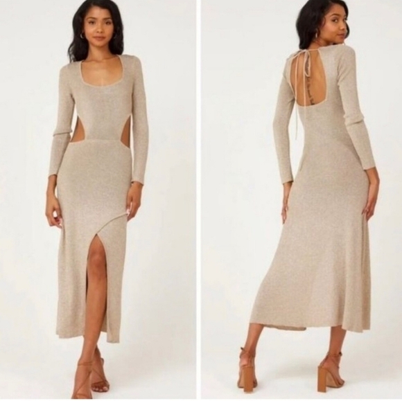 NWT MISA Metallic 'Minka' Midi Dress - Picture 1 of 6